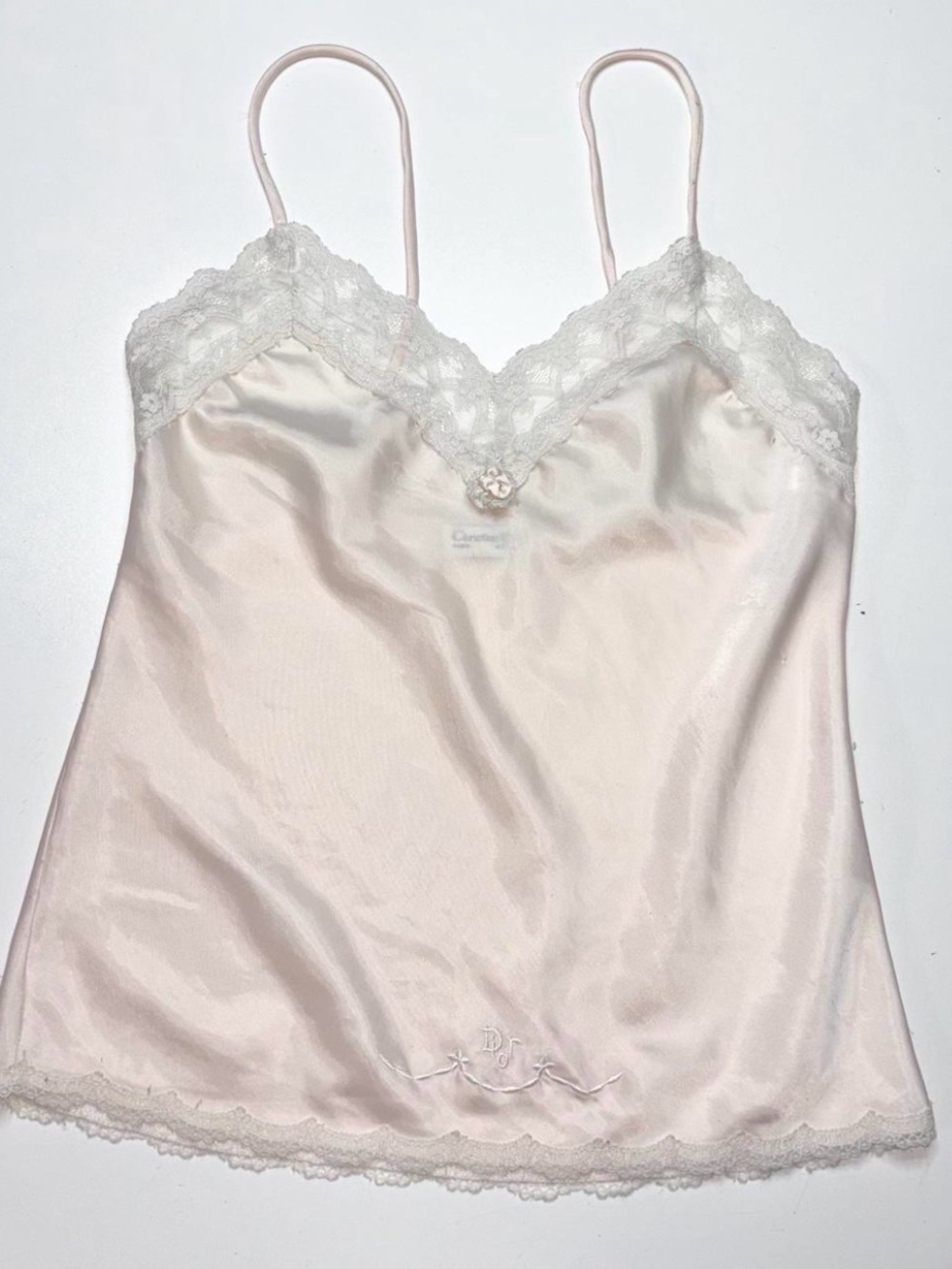 Vintage Dior Silky Lace-Trim Cami Top (Rare)